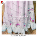 Pink balloon printed dress cotton lace on sleeve and bottom